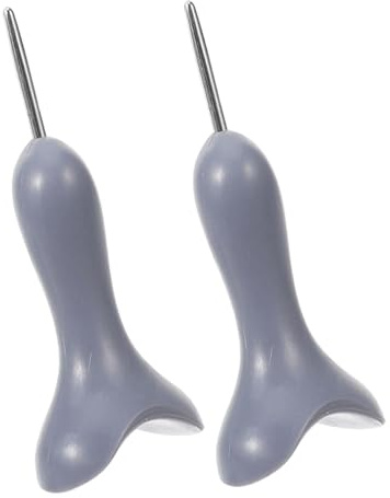 KOMBIUDA 2 pezzi Penna Braille Ergonomica per Non Vedenti Strumento di Scrittura Sella con Puntale Sensibile per Apprendimento e Uso Quotidiano Accessorio per Ipovedenti Colore Grigio