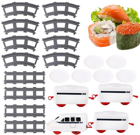 Generico Sushi Train per tavolo da pranzo,Set di treni a batteria | Set trenino per bambini per tavolo da esposizione sushi, altalena, giocattoli per bambini, ragazzi e ragazze 4 anni