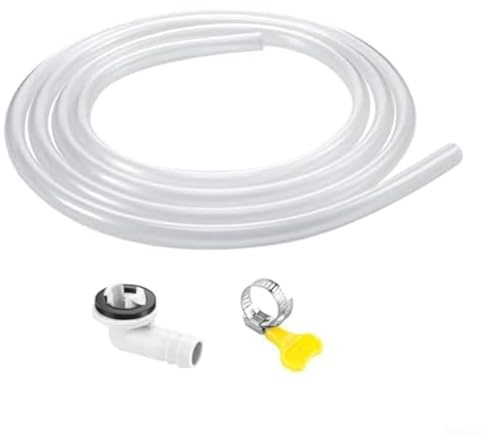 Juego de conectores de tubo de drenaje ABS para drenaje de condensado de aire acondicionado con anillo de fijación de metal para mayor fiabilidad (traje de 6 pies)