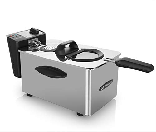 Orbegozo FDR 45 - Freidora profesional, 4 L, termostato regulable, indicador luminoso, asa de tacto frío, recogecables, acero inoxidable, 2000 W