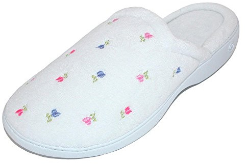 Isotoner - Pantoufles à Enfiler pour Femme - Blanc - Blanc, 6/6.5 UK