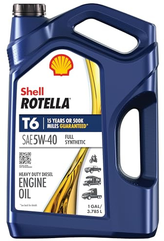 Shell Rotella T6 Full Synthetic 5W-40 Diesel Engine Oil, 1 Gallon