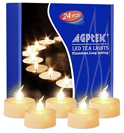 LED Kerzen 24 Stück flackernde flammenlose Teelichter batteriebetriebende Kerze mit Timer 6 Stunden ein 18 Stunden aus, warmweiß