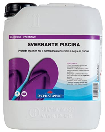 PISCINA SEMPLICE, Svernante Piscina Liquido, Concentrato, Ideale Per Chiudere La Piscina, Formato da 5 Kg