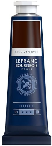 Lefranc Bourgeois 810041 feine Ölfarbe, lichtecht mit hervorragender Deckkraft & hoher Farbintensität, gleichmässiger Konsistenz und optimaler Mischbarkeit, 40ml Tube - Van Dyck Braun