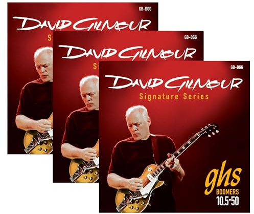 GHS Boomers - David Gilmour Signature RED Electric Guitar Strings - GB-DGG – Nickel Plated Steel Rock Strings for Classic Rock Tone, Long Lasting Bright Sound, Professional Gauge 10 1/2-50 – (3 SETS)