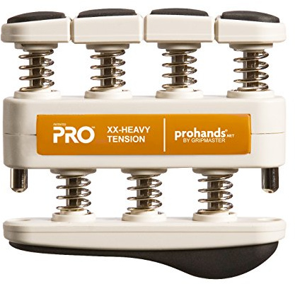 PROHANDS PRO Hand Exerciser, Finger Exerciser (Hand Grip Strengthener), Spring-Loaded, Finger-Piston System, Isolate and Exercise Each Finger, (13 lb XX-Heavy Tension, Orange-Pro)