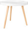 WOLTU Beistelltisch rund klein Couchtisch Blumenständer Nachttisch Massiv Holz skandinavisches Design Weiß 50 x 44cm (ø x H) TS143ws