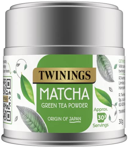 Twinings Matcha Green Tea Powder Tin - Organic Ceremonial Grade Matcha Powder from Japan, Tea for Health & Self Care, Vegan Friendly, Enjoy Hot or Cold, 30g
