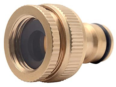 1 tubo da giardino in ottone raccordo rubinetto per tubo da 1/2 pollici e attacco per tubo da 3/4 pollici, filettatura interna 2 in 1, adattatore per rubinetto, per giardino, casa colonica