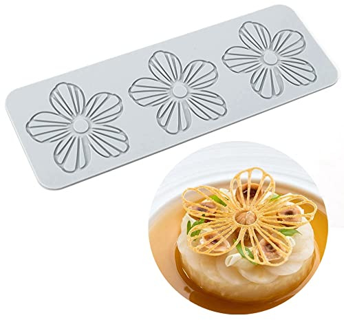 TUKE Spetsformar för tårtdekoration, 3D-blad, silikonformar för bakning, gummiformer, lera, fondantformar, spetsmattor, blomma, vaxkaka, bi-mönster för socker, choklad, polymer (blomma_29 x 10 x 0,3