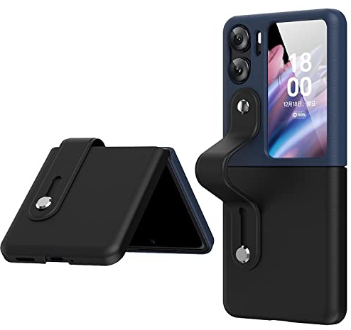 ILING Cover Per Oppo Find N2 Flip Case, Custodia Colorato Antiurto PC Bumper, Ultra Sottile Opaco Compatibile con Case Oppo Find N2 Flip (Nero)