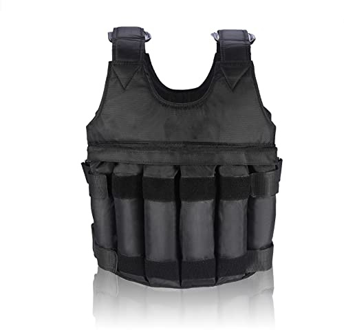 Chaleco Peso Ajustable 50kg con 12 Bolsas Entrenamiento Cardio Fitness Running para Hombres Mujeres