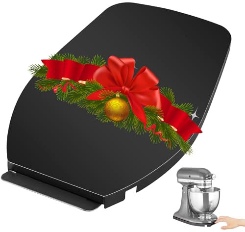 Upgrade Mixer Slider for Kitchenaid Mixer,Sliding Tray Kitchen Appliance Slide Tray Mixer Mover Mixer Mat with Smooth Rolling Wheels for Kitchenaid Series (Black, 4.5-5 Qt)