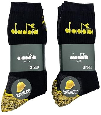 Diadora - 6 PAIA Calze da lavoro in spugna punta e tallone rinforzati UNISEX metà gamba - extra comfort NUOVO MODELLO (39-42, Gold)