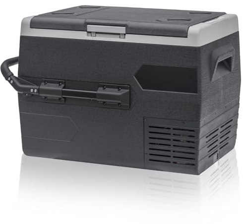 Smad Autokühlschrank 65L Kühlbox, 12V Tragbare Elektrische Kühlbox mit Rädern und Becherhaltern, 12/24V Kompressor Kühlschrank für Auto, LKW, Wohnmobil, Outdoor, -20°C bis 20°C