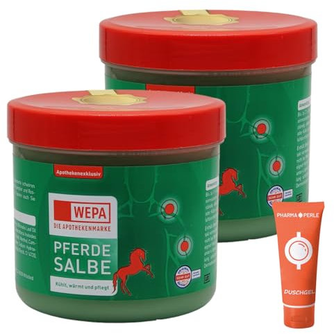 PHARMA PERLE WEPA Pferdesalbe 2X 500 ml I kühlend, wärmend und hautpflegend I zur Muskelentspannung I Muskelkater I Spar-Set Plus give-Away (Pferdesalbe 2X)