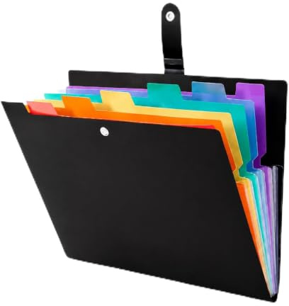 CZAYEFNH Trieur 7 Compartiments A4, Plastique extensible accordéon dossiers de fichiers Document Organiseur A4 Classeur et trieur à documents 7 poches avec fermeture Snap pour l'école et bureau voyage
