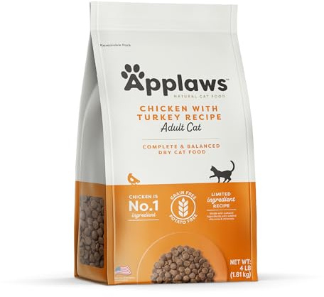 Applaws Complete Chicken & Turkey Grain Free Dry Cat Food 4 lb Bag