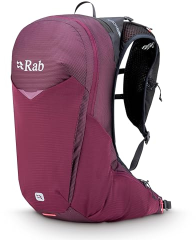 Rab Nitron 18-Liter Lightweight Hydration Pack - Comfortable Daypack for Hiking, Trekking, & Trail Running - Mulberry - Small