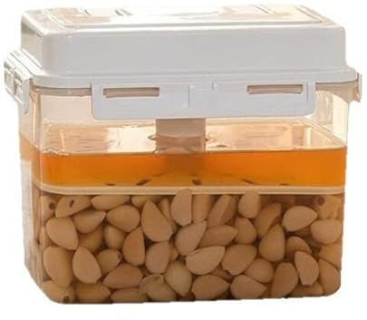 ASIAD Airtight Pickle Kimchi Container, 5L Large Capacity Leakproof Kimchi Storage Box for Fermentation and Storage, Monitor Pickling Process, White