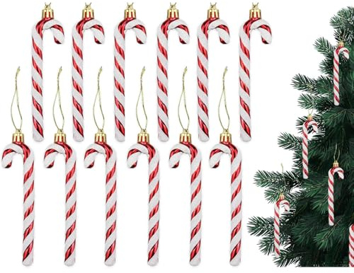 12 stycken 14 cm polkagrisar glitter julgran dekoration, polkagrisar jul hänge, julgransdekorationer polkagrisar, julgransprydnad polkagrisar, juldekoration