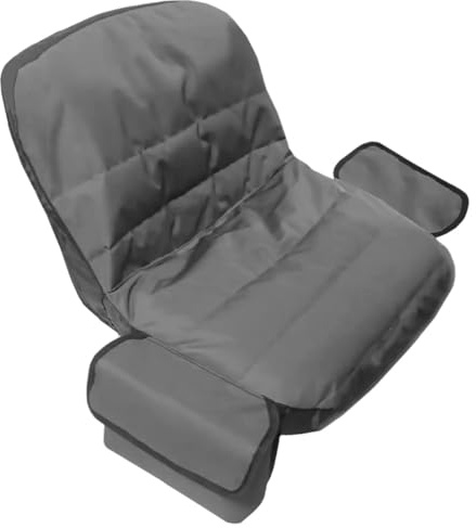 SOIMISS Coprisedile per Tosaerba Grande Oxford Grigio Borsa Portaoggetti, Protezione Antipioggia per Sedile Trattore da Giardino senza Braccioli, Accessori per Trattori da Equitazione