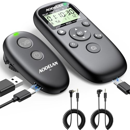 AODELAN Rechargeable Camera Timer Intervalometer Remote Control for Canon, Upgrade Wireless Shutter Release Compatible with Rebel T7, R6 Mark II, R5 Mark II,5D Mark II, R3, R5, R6, R7, R10, R100,T6