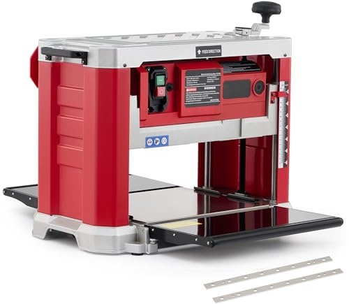 ZELCAN 2000W Raboteuse à Bois 15A, Dégauchisseuse d'Établi Raboteuse Stationnaire Automatique Électrique 33 cm, 2 Lames 20000 coupes/min, pour le Travail du Bois