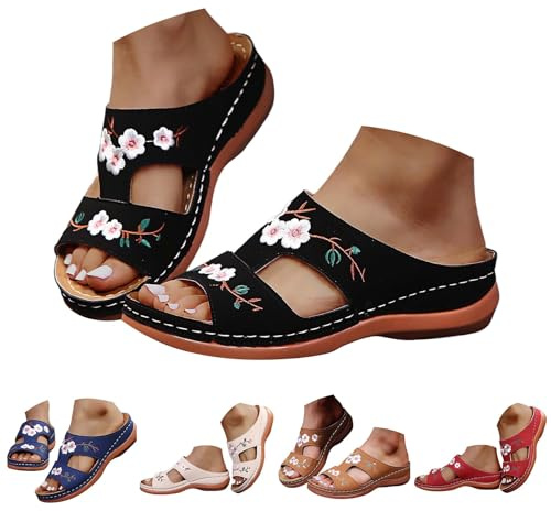 Sandales CompenséEs Femme éTé Sandale OrthopéDique Mules Femme Talon Chaussure Nu Pieds Claquettes Plateforme Pantoufle Legere Chaussons Bohême Mule De Plage Chaussures De Marche Multisports Outdoor