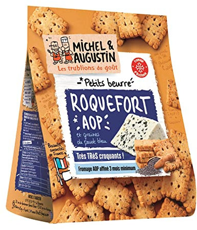 Michel Et Augustin - Petits Beurre Roquefort Aop Et Graines De Pavot Bleu - Petits Beurre- 100g Lot De 3