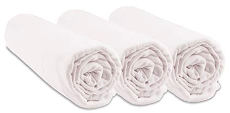 3 Spannbetttücher für Babykörbchen, 32 x 72 cm, oval, 100% Bio-Baumwolle, weiß, kompatibel mit ovaler Matratze, für Babyschale, Kinderwagen, Babykörbchen, Marke Easy Dort | Öko-Tex-Zertifiziert