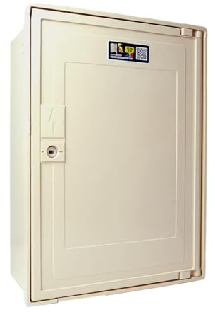 Carré Rouge - Coffret Compteur de Chantier Triphasé 30/60A, 18/36 KVA avec Disjoncteur - Compatible Raccordement ENEDIS, Fabrication Française - 49 x 35 x 20 cm