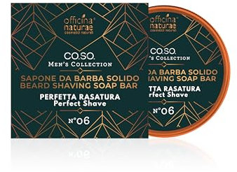 Officina Naturae | Sapone da Barba Solido N°06, Rasatura Naturale, Pelle Morbida e Liscia, 50g