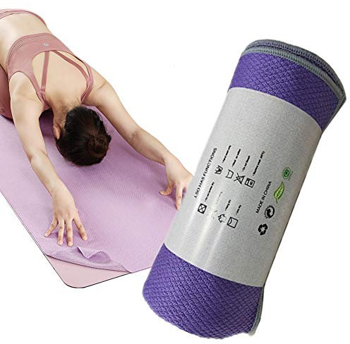 Ruankenshop Yogatuch rutschfest Yoga Towel Yogamatte Schweißtuch Handtuch für Yoga Mat Matte Handtuch für die Übung Rutschfestes Yogatuch Fitness Mat Handtuch Purple,-
