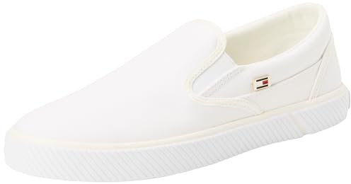 Tommy Hilfiger Damen Schuhe Canvas Slip-On Slipper, Weiß (White), 40