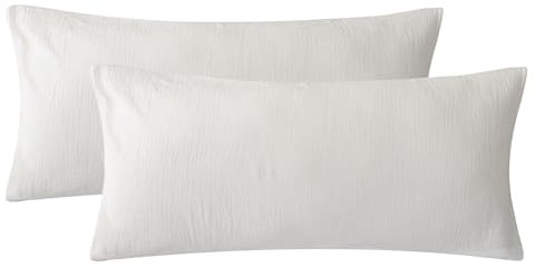 SOULFUL Doppelte Muslin Kissenbezug 40x80 Baumwolle, Weiß