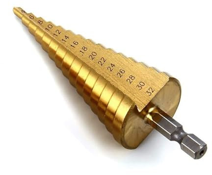 Set di punte per trapano HSS, rivestite in titanio, 4-32mm, codolo esagonale, Pagode, per acciaio al carbonio, lamiera, ferro, pannelli isolanti, pannelli in PVC e legno