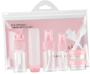 ARTSEWPLY Set de Bouteilles de Voyage Pet Rechargeables pour Lotion et Crème Flacons Spray Transparents Légers et Compacts Distributeurs de Tonique et Pots Cosmétiques Portables pour