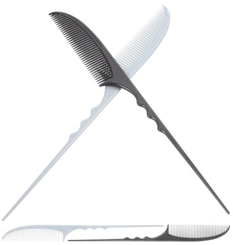 Toyvian Pettini Coda Antistatici in Fibra di Carbonio Set 4 per Acconciature e Styling Chioma, per Uso Quotidiano e Occasioni Formali