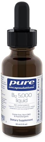 Pure Encapsulations B12 5,000 Liquid - Vitamin B12 Methylcobalamin Supplement to Support Energy, Nerve Health, Cognitive Function & Blood Cells* - Liquid Drops - 1 Fl Oz