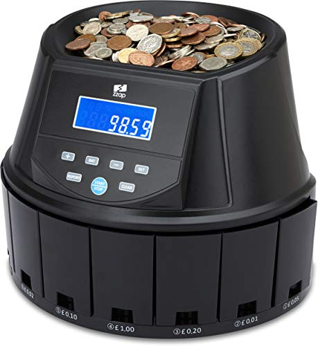 The ZZap CS30 - Automatic UK Coin Counter & Sorter - 300 Coins/Minute Counting Speed, Batch Counting and More!