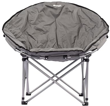 Vango Lunar Moon Chair for Adults (Amazon Exclusive), Extra Spacious, Folding Camping Chair, Heavy Duty Frame, Padded Saucer Shape for Garden, Fishing, Festivals
