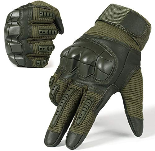 WTACTFUL Touch Screen Tactical Gloves for Men Airsoft Paintball Gear Motorcycle MTB Bike Cycling Cross-Country Motorbike ATV Hunting Hiking Riding Driving Work Outdoor Full Finger Gloves XL Green