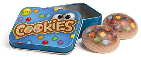 Erzi 13235 Cookies de Madera en Caja, artículos de Tienda para niños, Juegos de rol