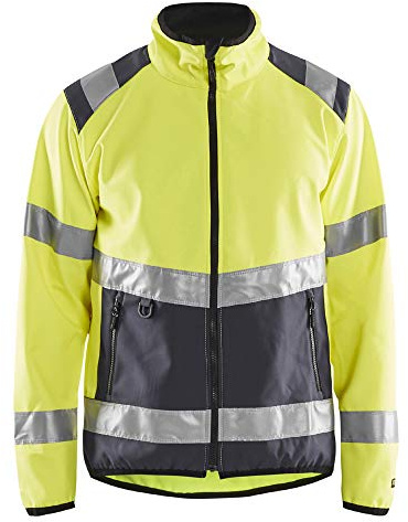 Blaklader 487725163396XS Softshell Jacke, High Vis Gelb/Mittelgrau, Größe XS