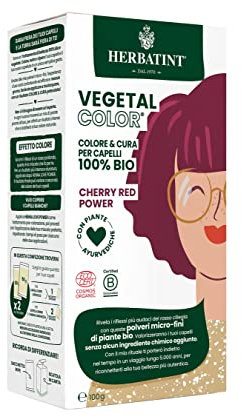 Herbatint Vegetal Color – Colorazione vegetale 100% naturale e bio CHERRY RED POWER – Ciliegia 100 gr