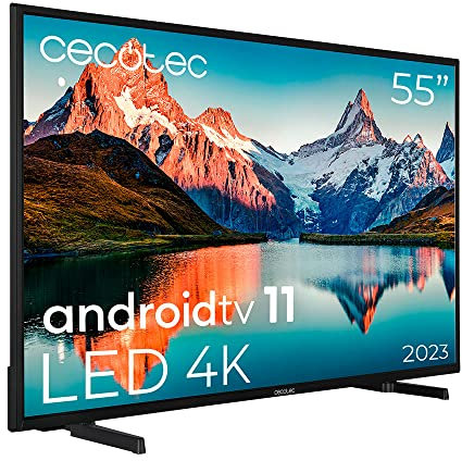 Cecotec LED 55 Smart TV A Series Alu00055S. 4k UHD, Android 11, MEMC, Chromecast intégré, Dolby Vision et Dolby Atmos, HDR10, Bluetooth, Model 2023