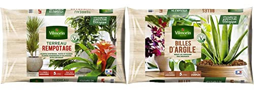 Terreau rempotage Plantes d'intérieur 5L & Billes d'argile, Marron - 5 litres - 1,8 kg