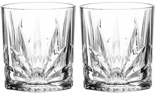 LEONARDO HOME Il Mondo Negoni Gläser 2er Set - Großer Tumbler mit Facetten-Optik, hochwertig verarbeitet - Inhalt 330 ml - Spülmaschinengeeignet - 2 Aperitifgläser transparent, 077482
